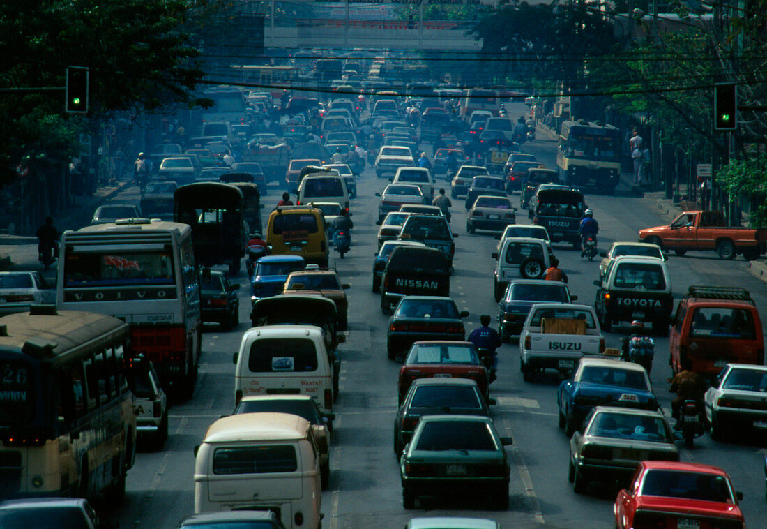 Traffic jam in Bangkok,Thailand