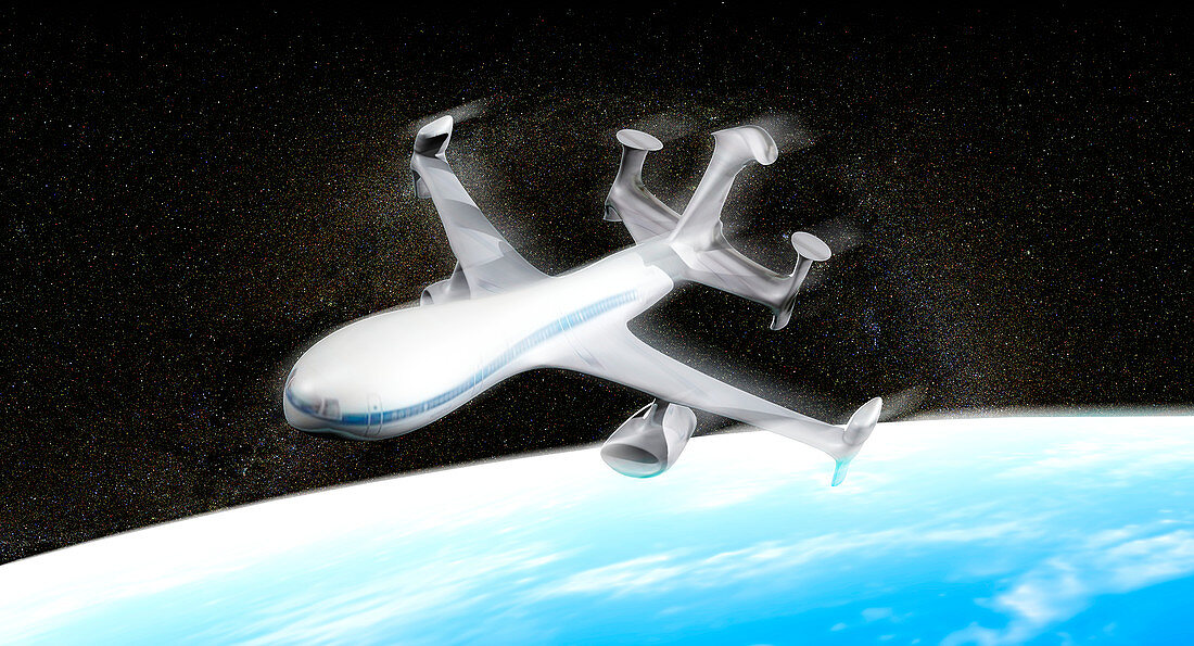 High altitude passenger plane,artwork