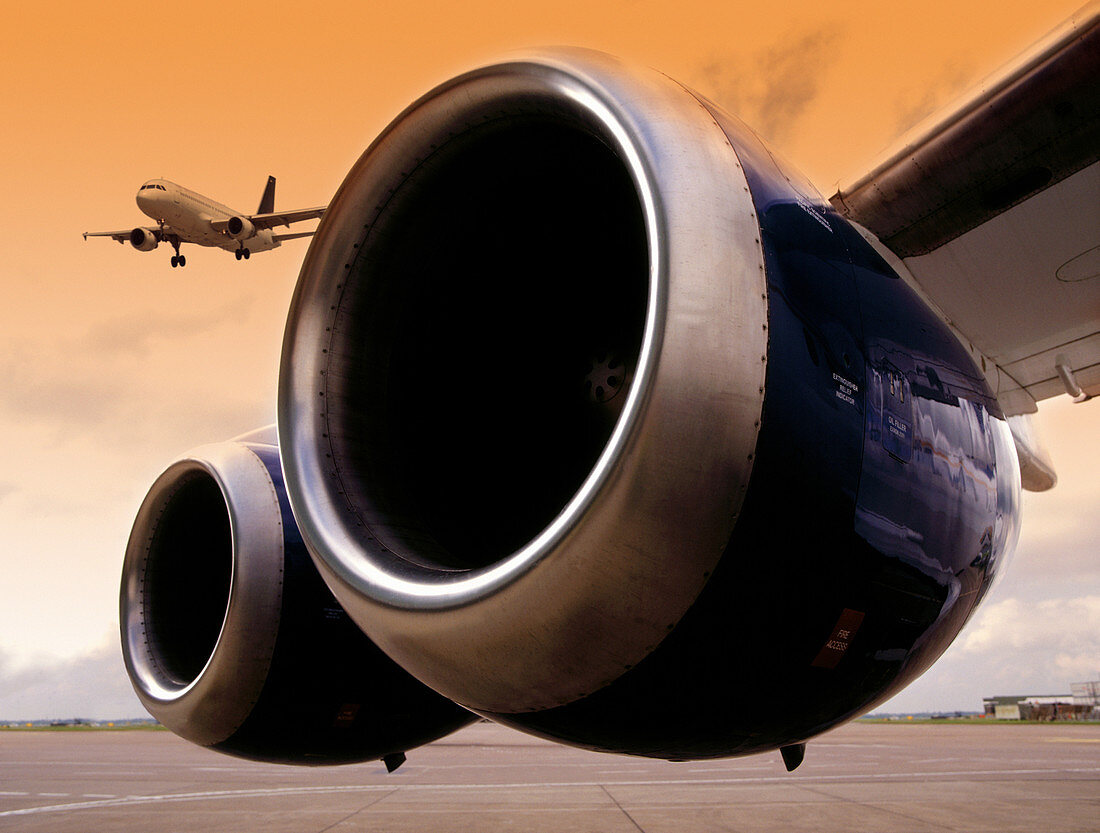Airplane jet engines