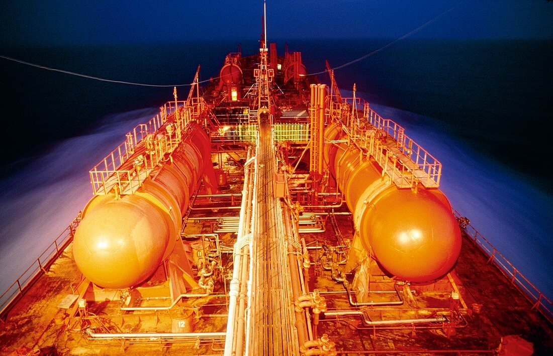 Petrochemical tanker at sea