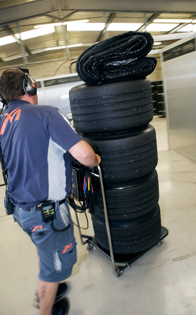 Formula One car tyre testing