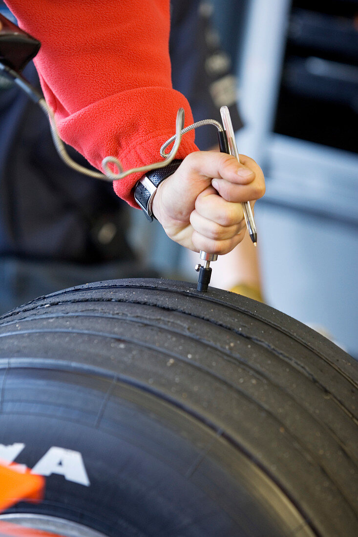 Formula One car tyre testing