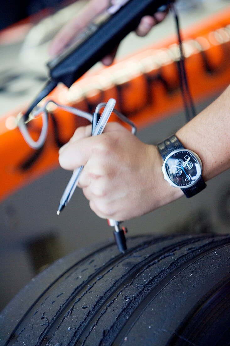 Formula One car tyre testing