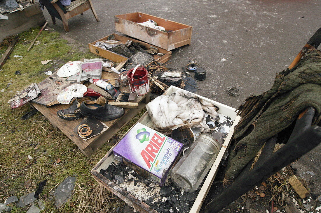 Personal belongings from a house fire