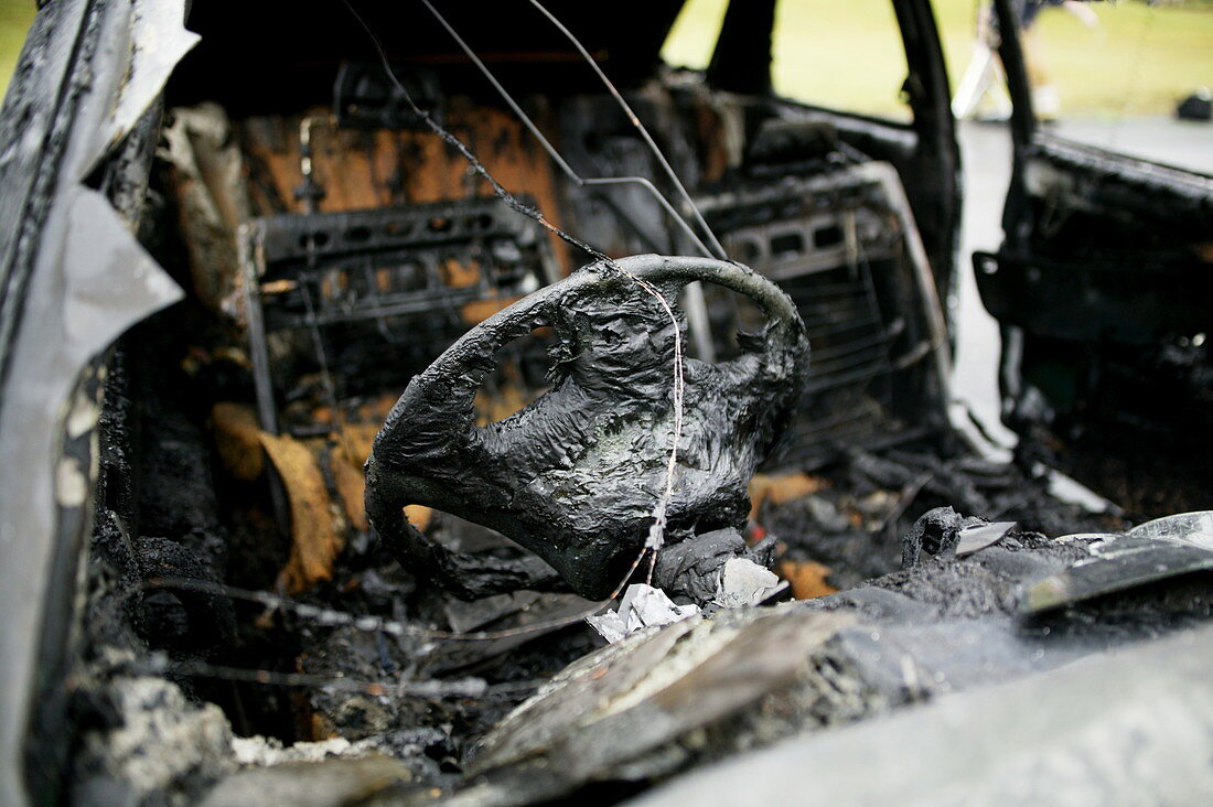 Burnt-out car