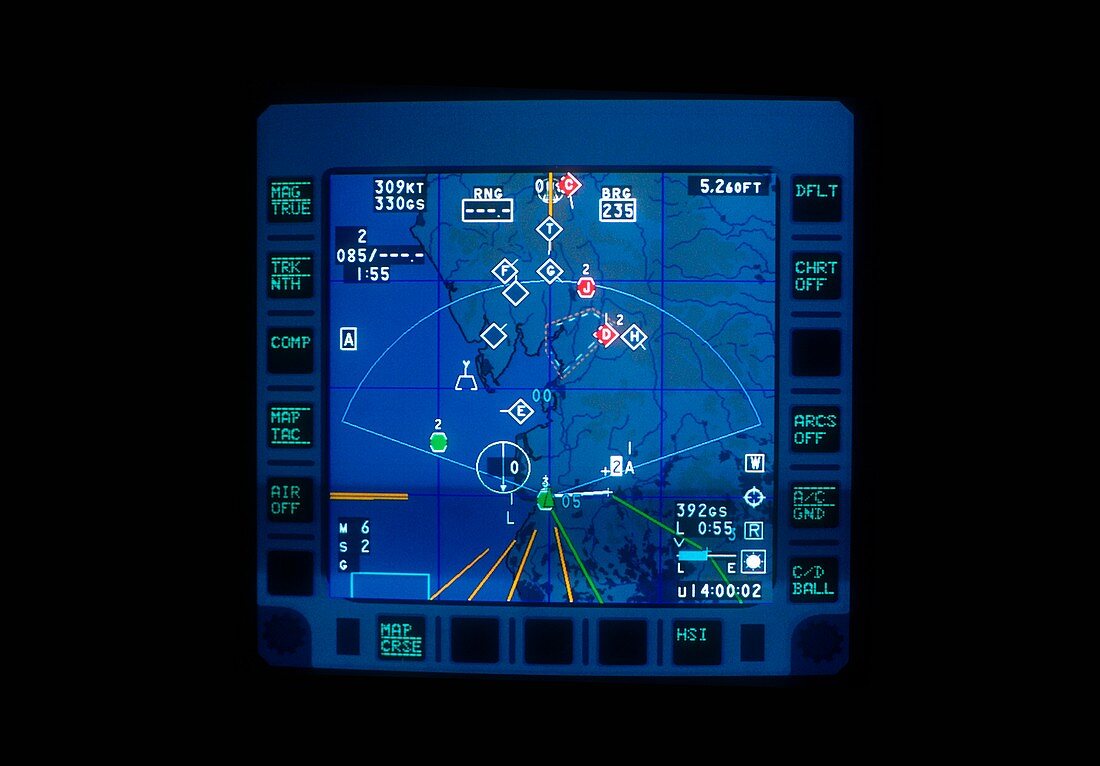 Typhoon fighter plane cockpit display