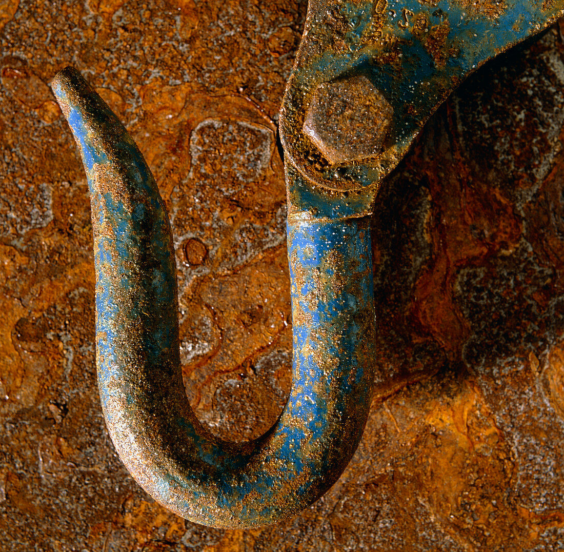 The effect of corrosion on a steel hook