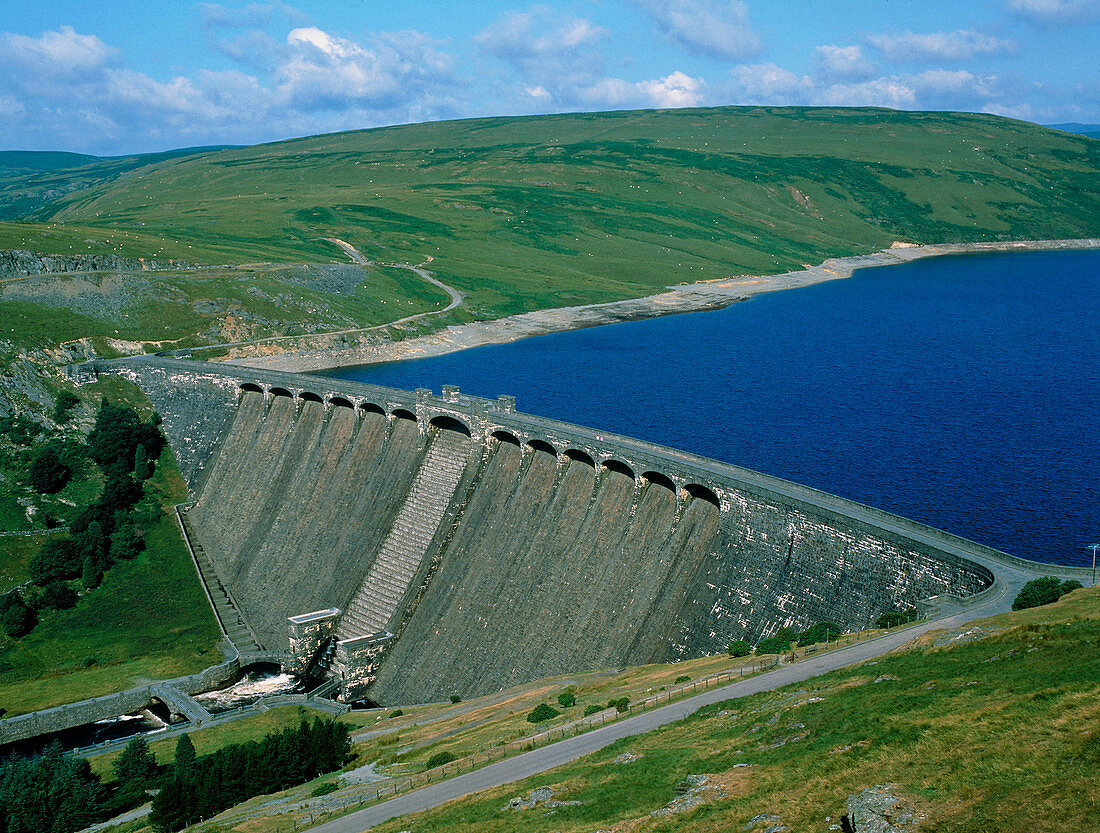 Claerwen Dam & reservoir,Elan Valley,Mid-Wales