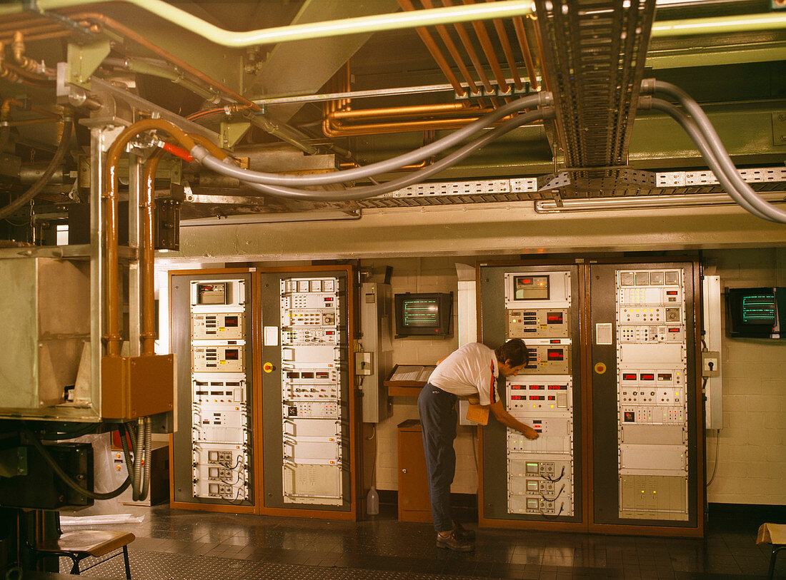 Glass factory control room