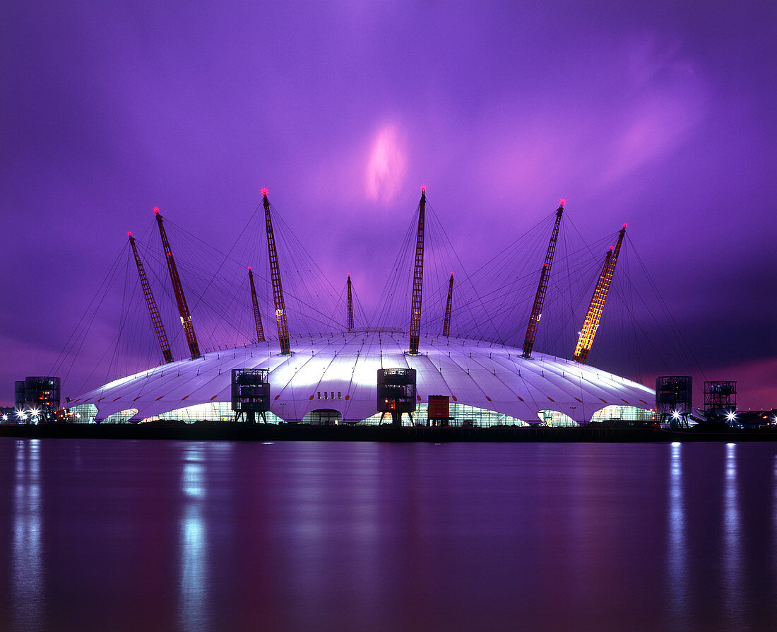 Night-time view of the Millennium Dome,London,UK