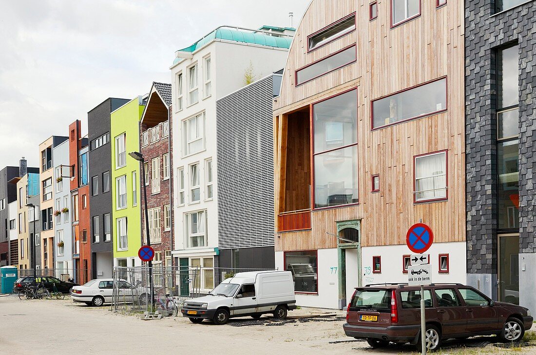 Eco-housing on reclaimed land,Amsterdam