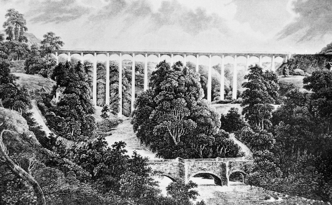 Illustration of the Ellesmere Canal aqueduct