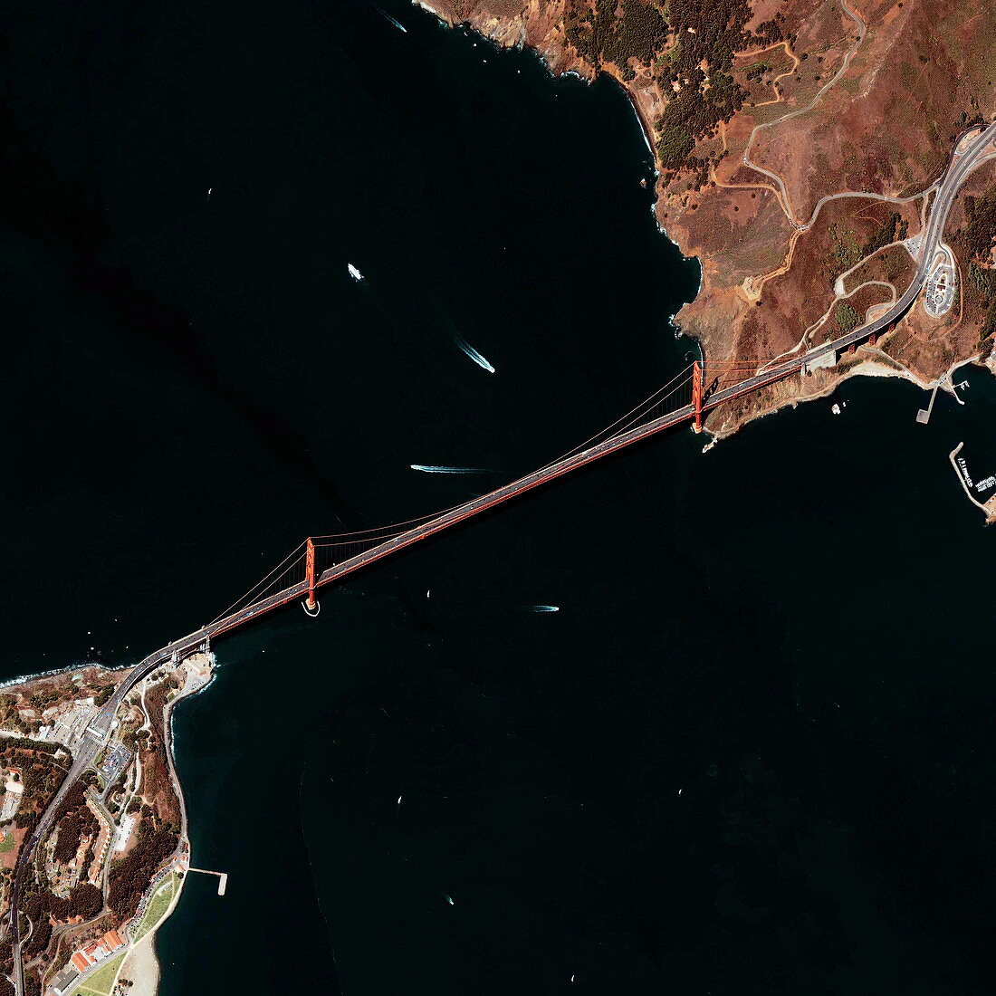 Golden Gate Bridge,satellite image