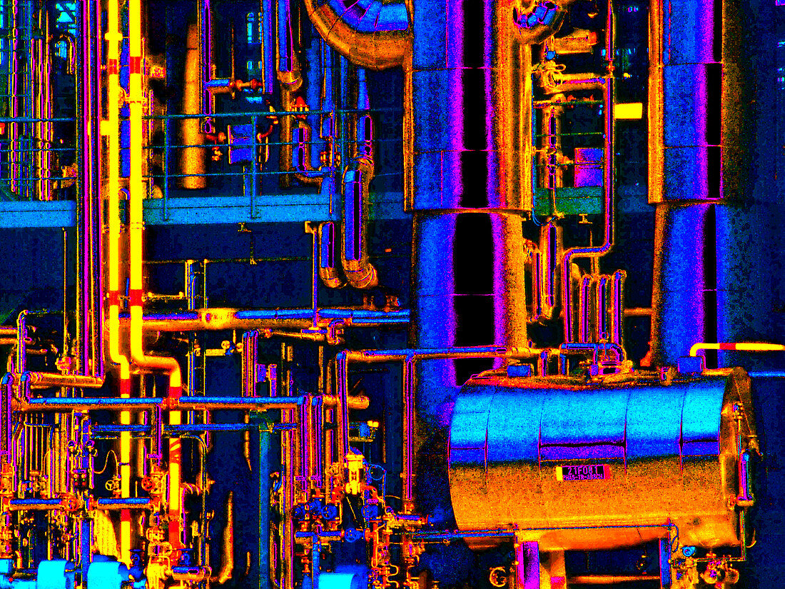 Computer-enhanced view of a chemical plant