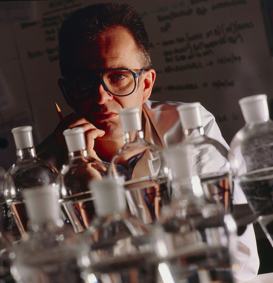 Chemist at work in his laboratory