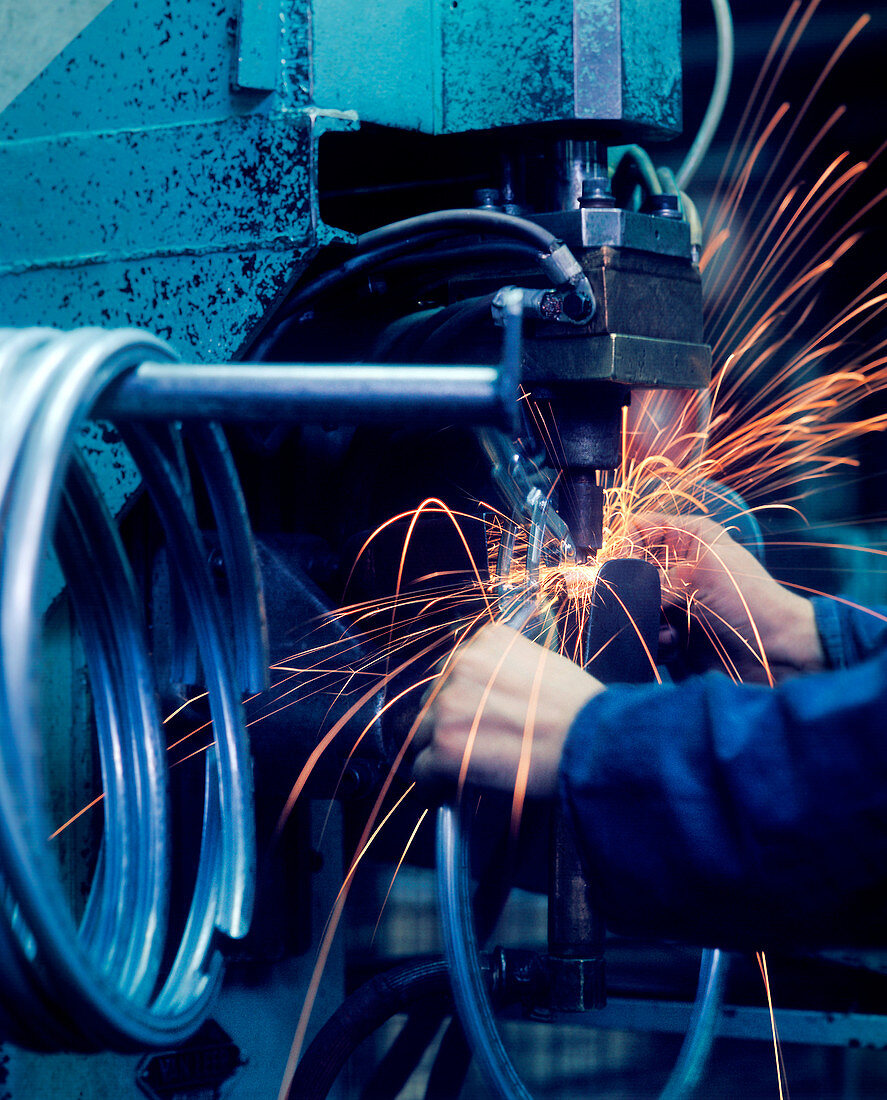 Welding in a factory