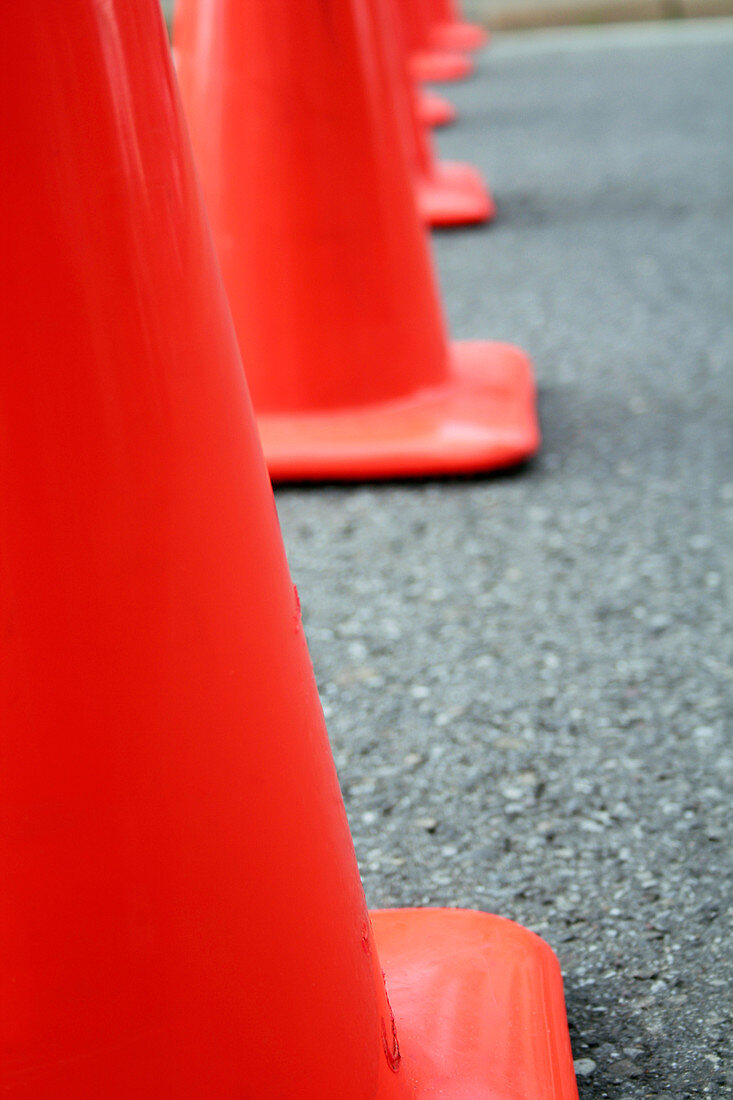 Traffic cones made from extruded plastic