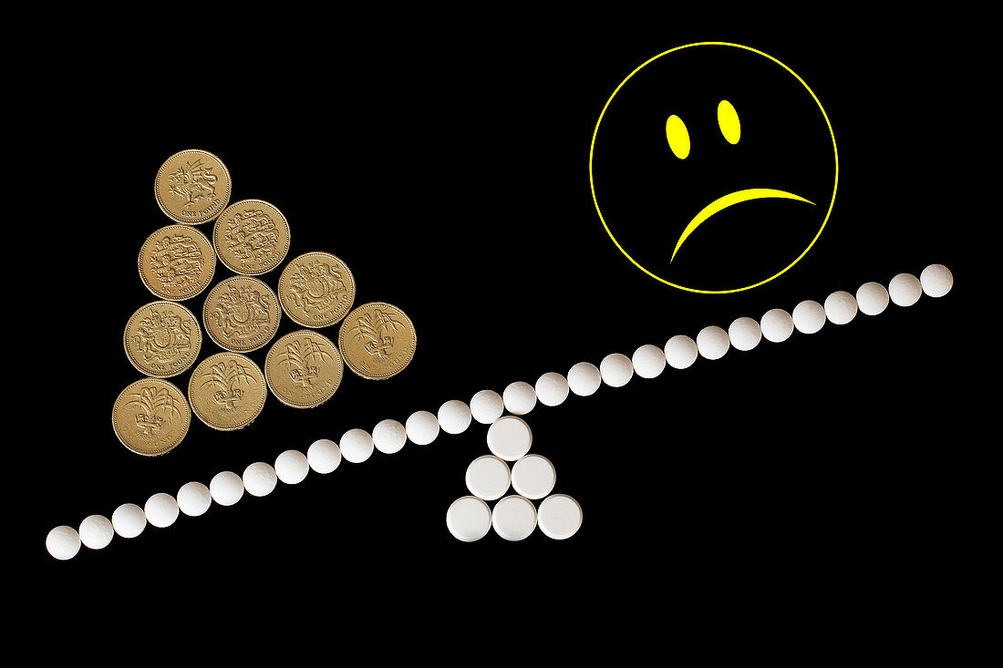 Cost of drugs,conceptual image