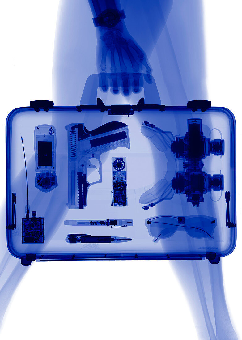 Gun inside briefcase