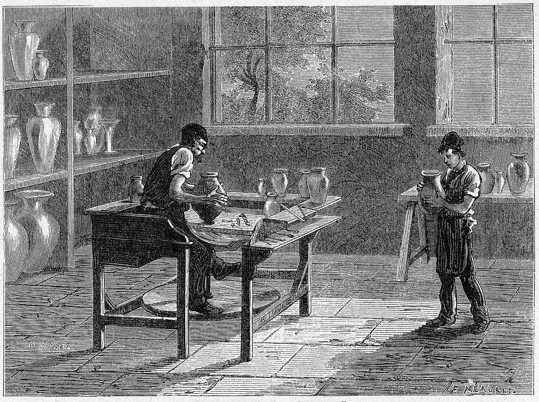Potter's workshop,19th century