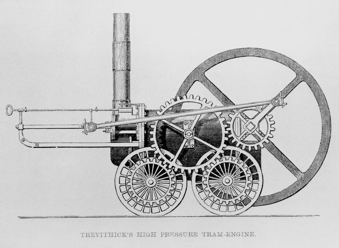 Trevithick's high-pressure steam engine,1804