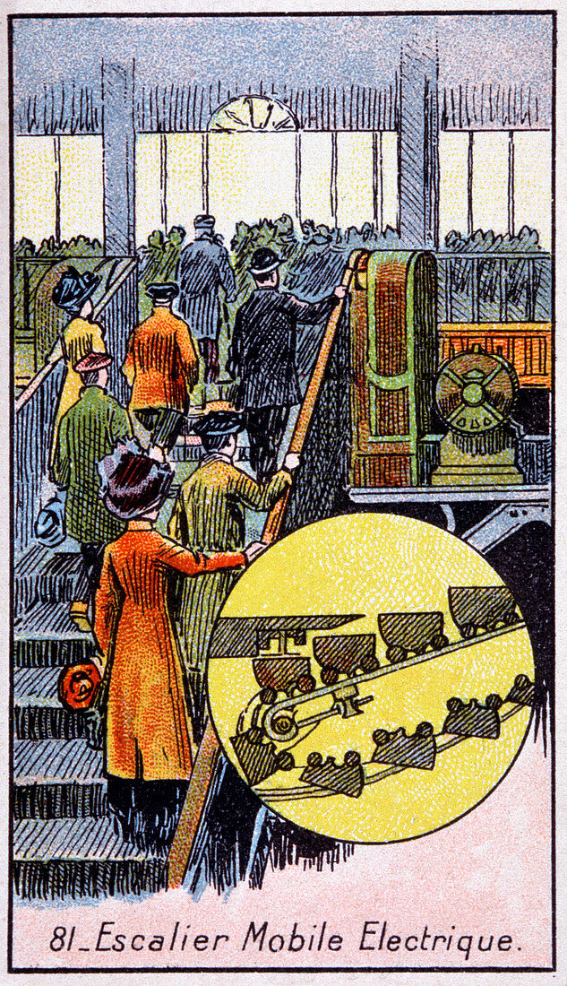 Electric escalator,1910