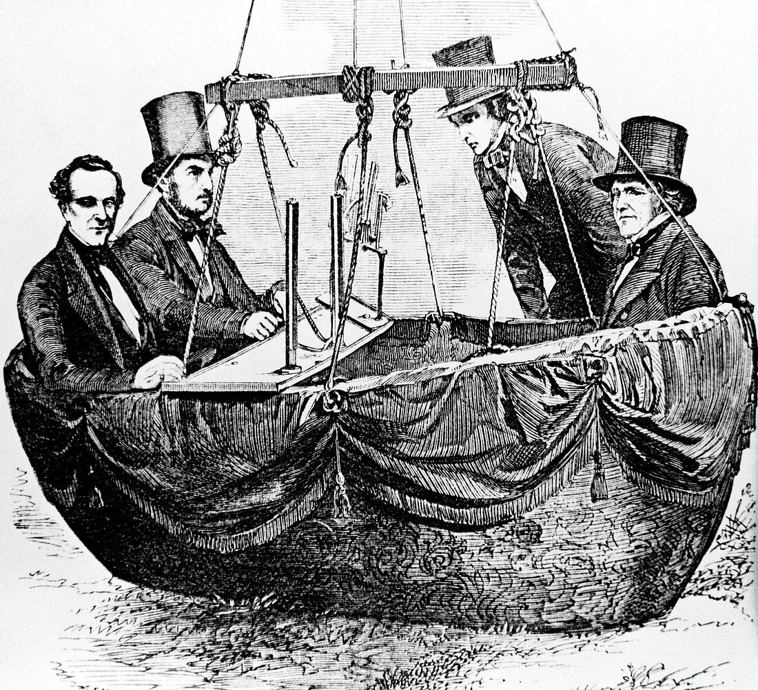 Experimentalists in a scientific balloon in 1852