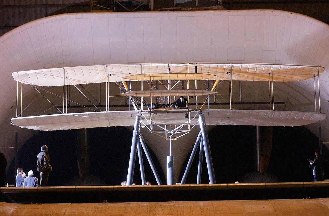 Wright Flyer in a wind tunnel