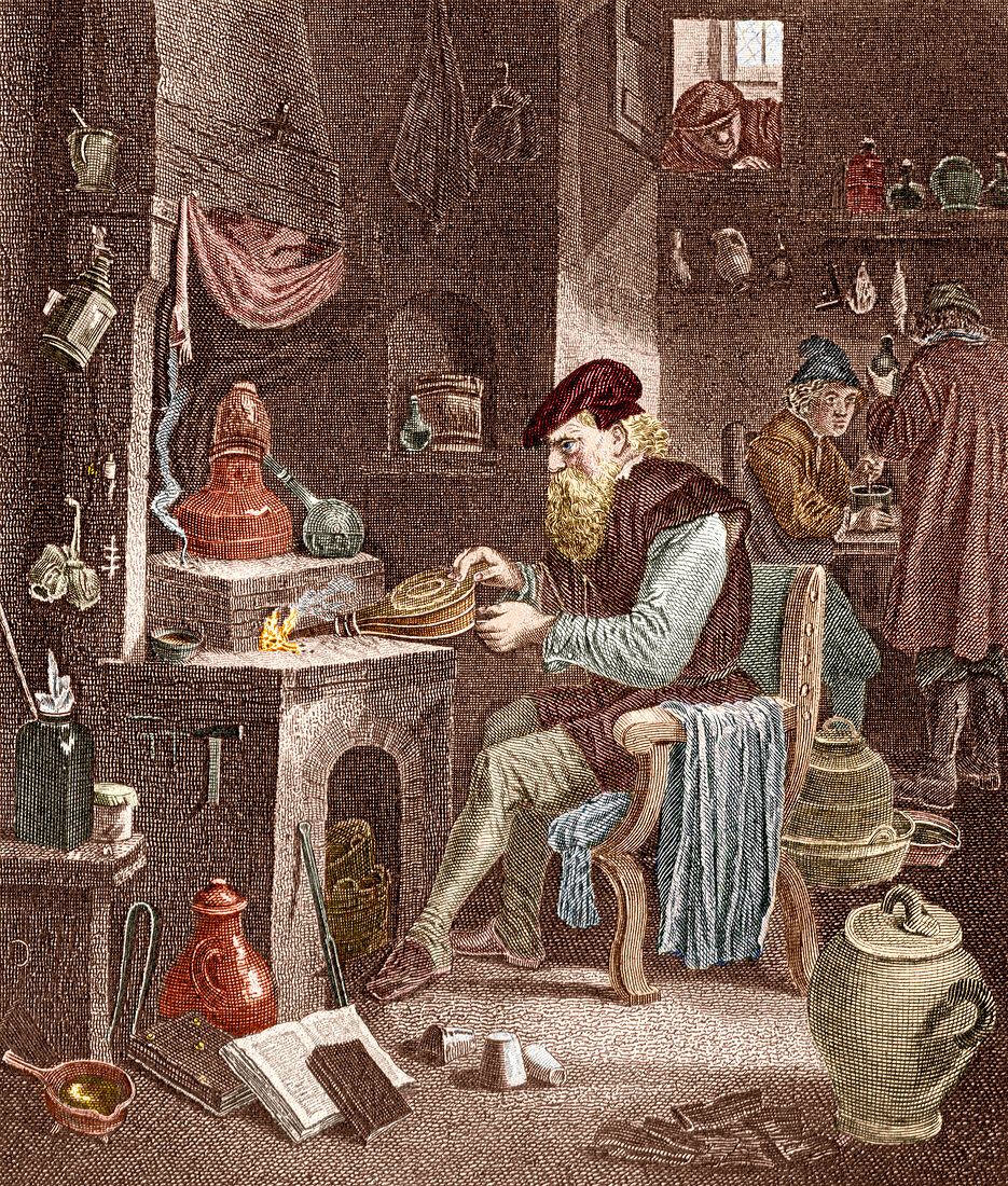 Alchemist working