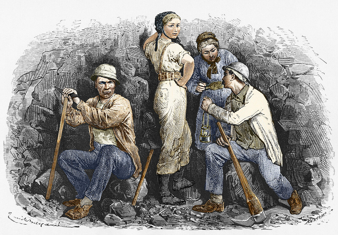 Miners and their wives,19th century