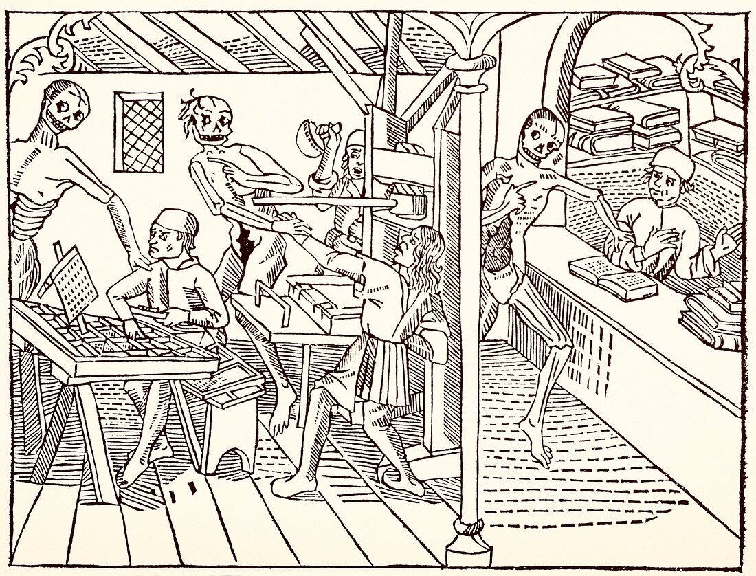 Early printing press illustration