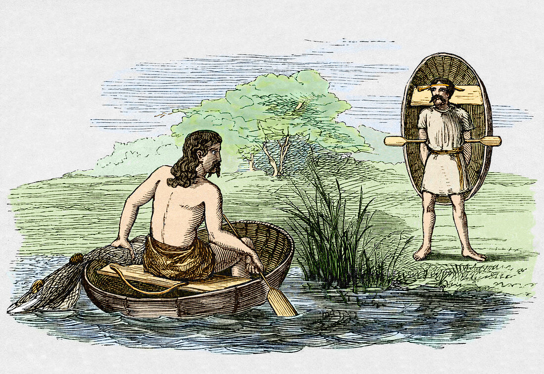 Coracle boats of the ancient Britons