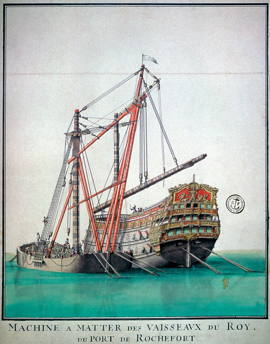 Ship building,historical artwork