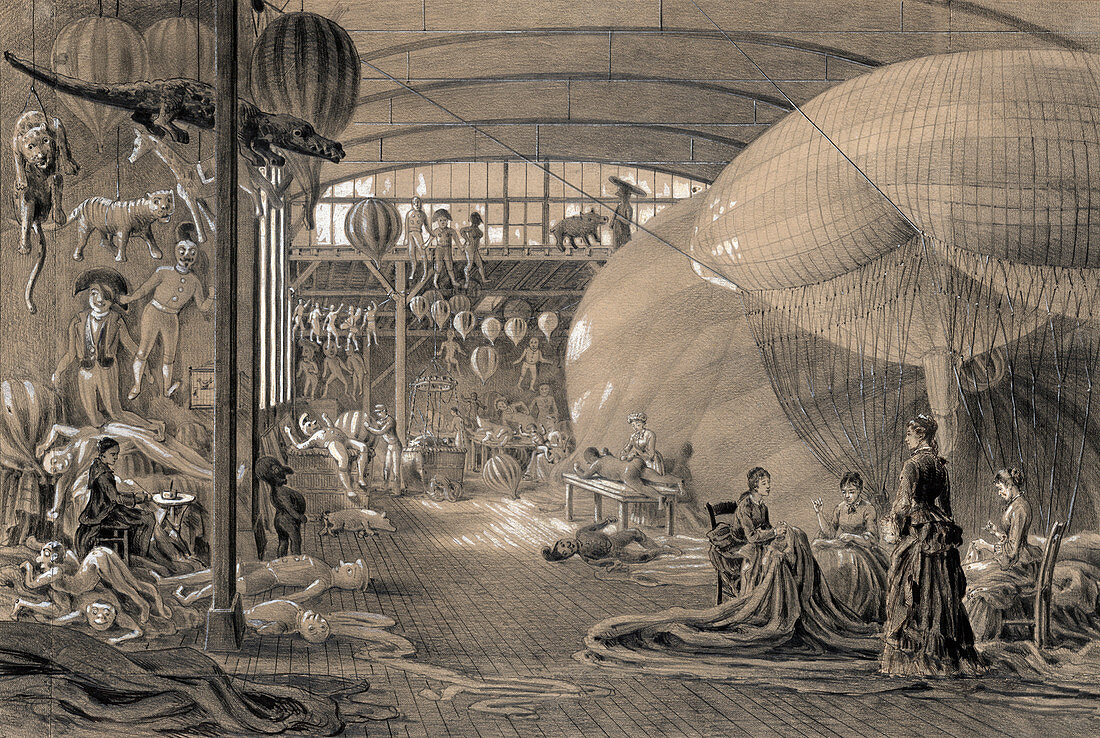 Lachambre's balloon factory,1883
