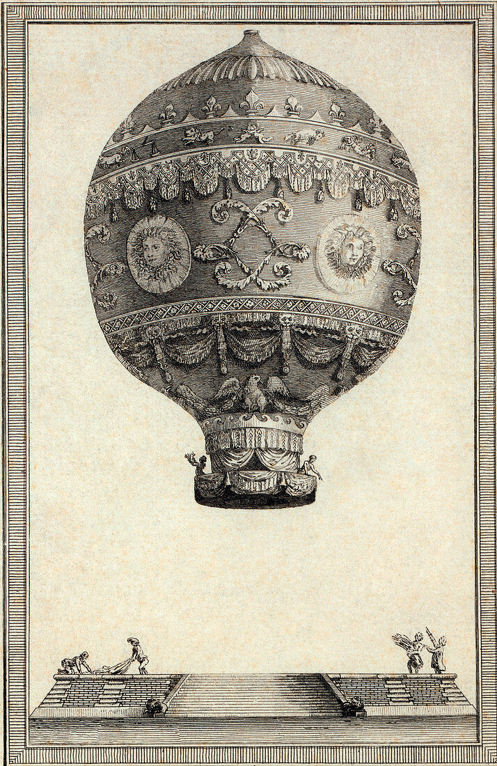 First manned hot air balloon flight,1783