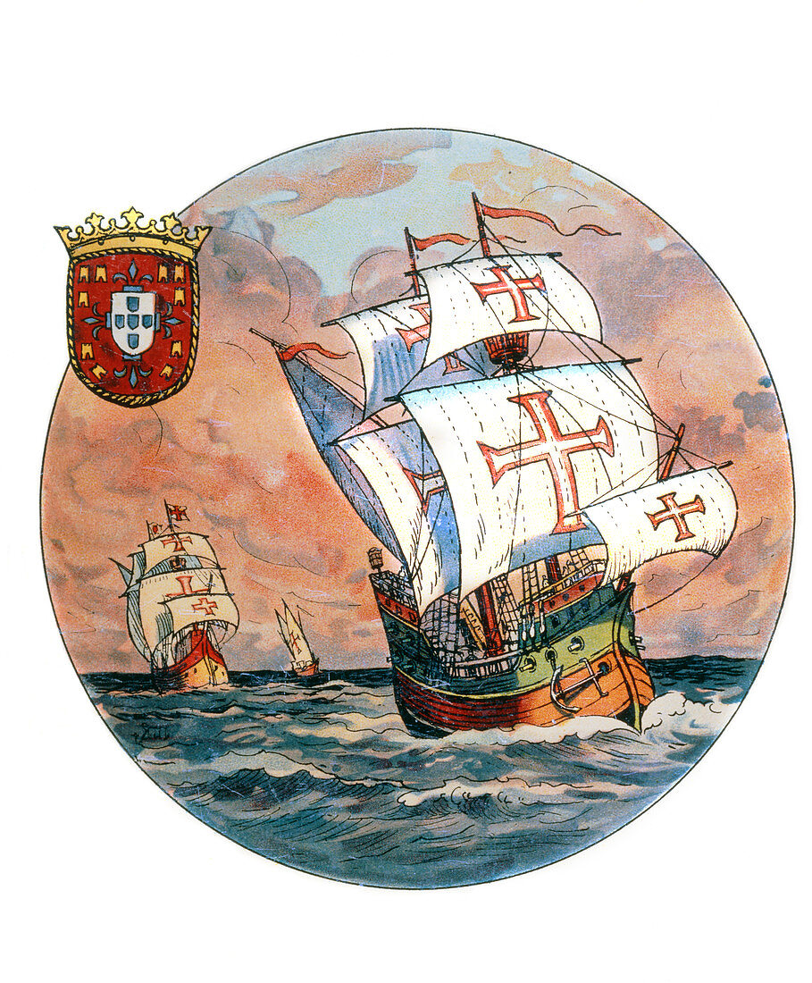 Representation of the ships used by C. Columbus