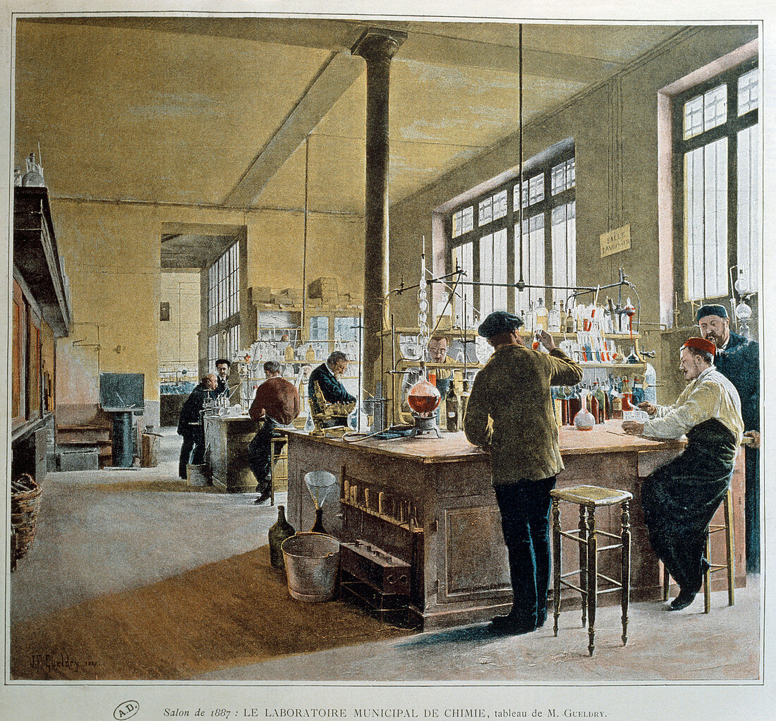 Painting of Municipal Chemistry Lab,Paris,1887