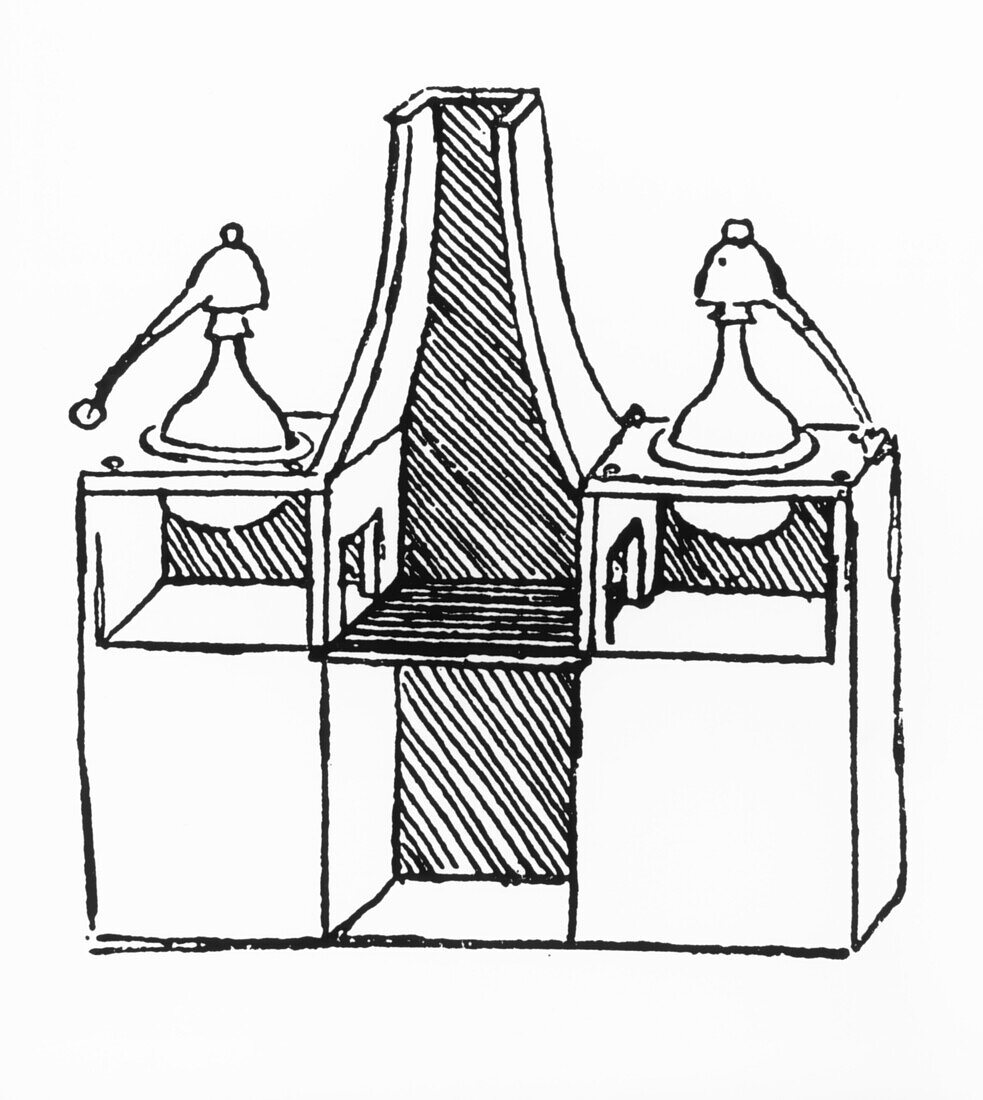Furnace designed by Leonardo da Vinci in the 16thC