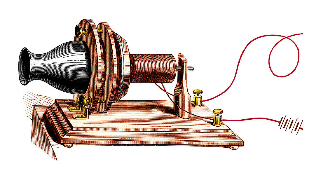 Bell's telephone transmitter,artwork