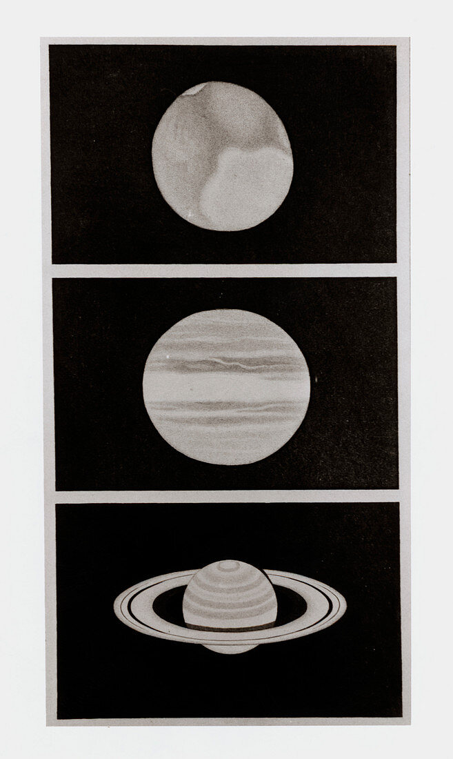 Drawings of planets made by John Herschel