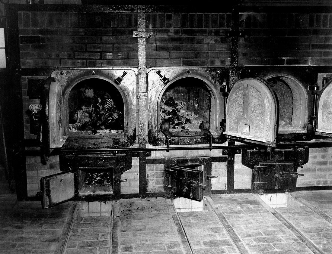 WWII Nazi death camp crematorium,1945