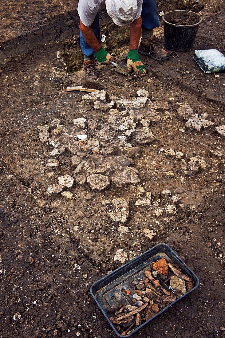 Iron-age archaeological site excavation