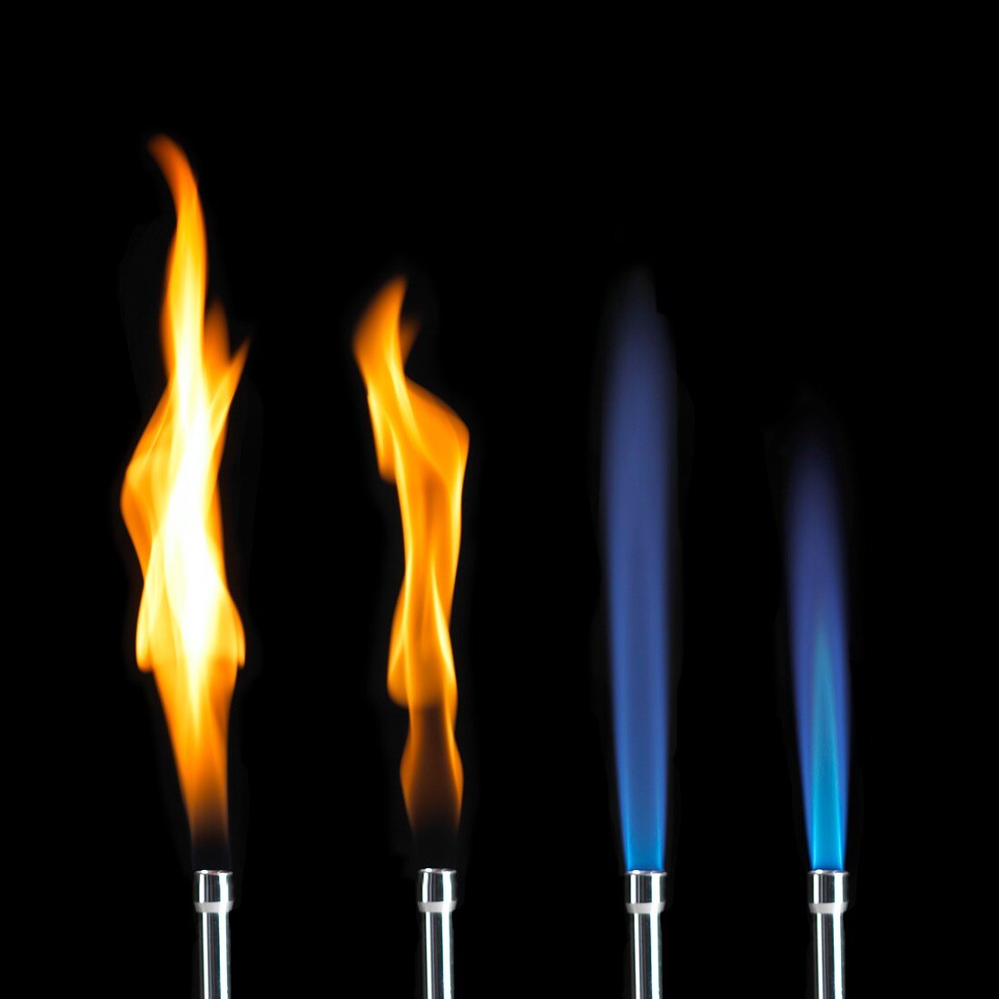 Bunsen burner flame sequence