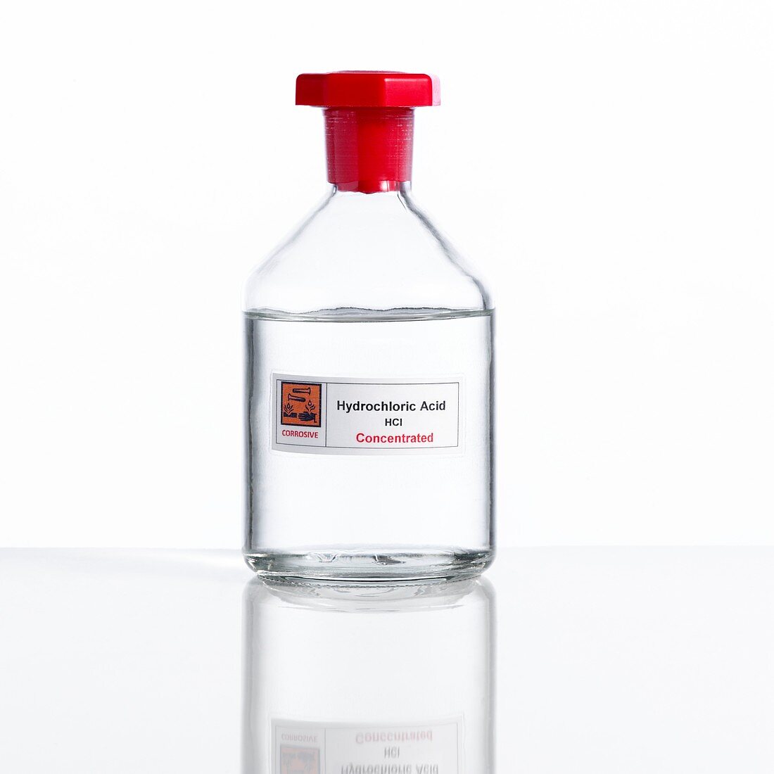 Hydrochloric acid,laboratory bottle