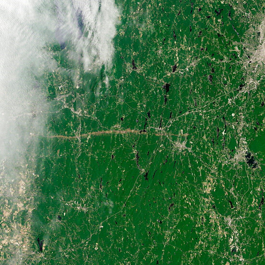 Tornado track,satellite image
