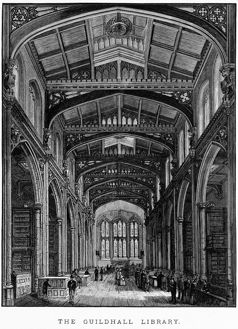 London's Guildhall Library,1884 artwork