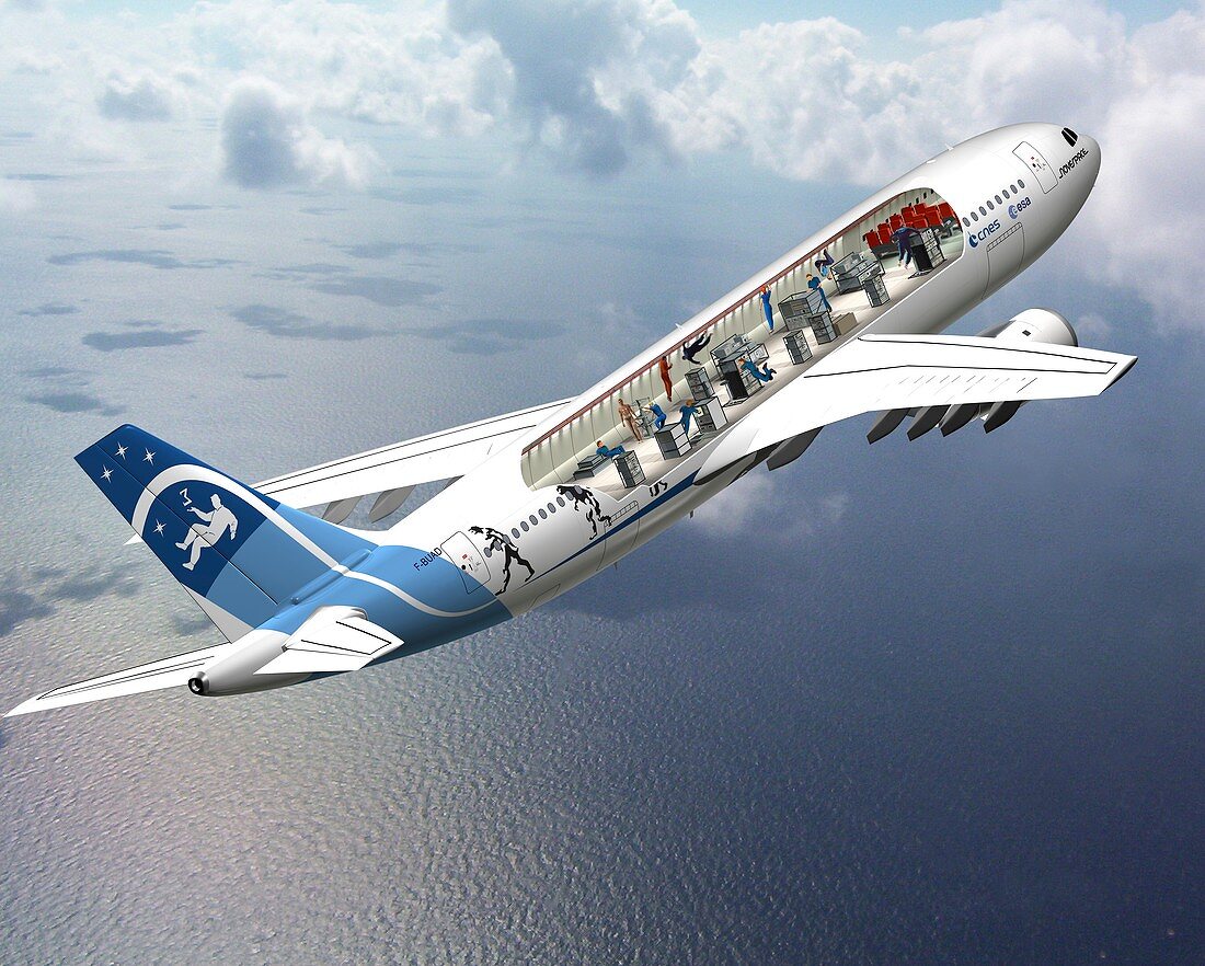 Zero-G Airbus aircraft,artwork