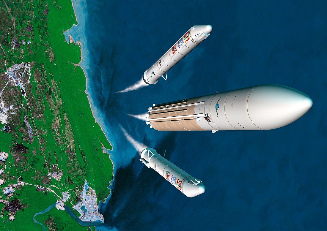 Ariane 5 rocket launch,artwork