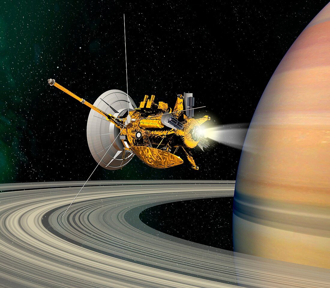 Cassini-Huygens probe at Saturn,artwork
