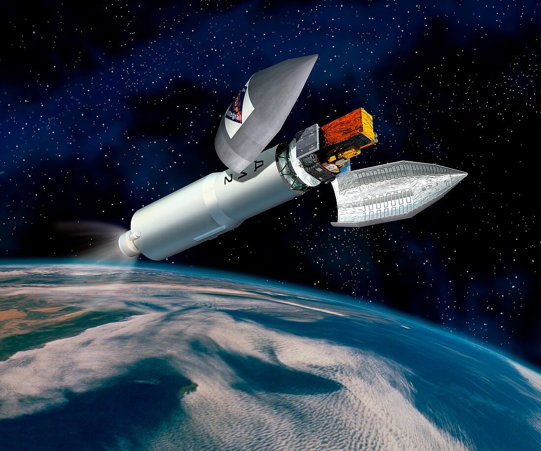 INTEGRAL satellite launch,artwork